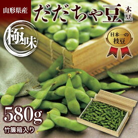【ふるさと納税】 ≪2025年発送≫山形県産 だだちゃ豆 極味 竹簾箱入り 580g ＜本豆＞ えだ豆 豆類 豆 枝豆 えだまめ 野菜 食品 山形県 FSY-2293
