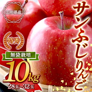 【ふるさと納税】 《2025年発送》サンふじ発祥の地 山形県産 特秀サンふじりんご 約10kg 完熟 無袋 FSY-0870