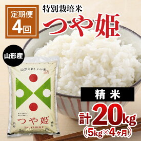 【ふるさと納税】FY21-214 【定期便4回】山形産 特別栽培米 つや姫 5kg×4ヶ月(計20kg)