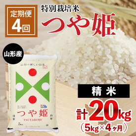 【ふるさと納税】FY21-334 【定期便4回】山形産 特別栽培米 つや姫 5kg×4ヶ月(計20kg)