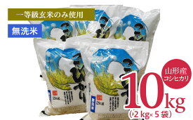 【ふるさと納税】FY21-486 山形産 コシヒカリ 無洗米 10kg(2kg×5袋）