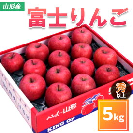 【ふるさと納税】山形市産 富士りんご 秀 以上 5kg(14・16・18玉) fz20-499 リンゴ 林檎 フルーツ 果物 お取り寄せ 送料無料