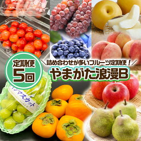 【ふるさと納税】【定期便5回】やまがた浪漫B [さくらんぼ・デラウェアとブルーベリー・白桃と和梨・シャインマスカットと柿・サンふじとラ・フランス] FZ24-929 くだもの 果物 フルーツ 山形 山形県 山形市 お取り寄せ