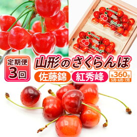 【ふるさと納税】【定期便3回】山形のさくらんぼ 佐藤錦・紅秀峰 各360g×3回[5月・6月・7月] 【令和8年産先行予約】FS25-007