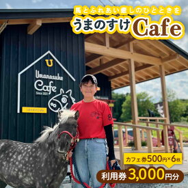 【ふるさと納税】うまのすけCafe 利用券 3,000円分(カフェ券500円×6枚) FY24-188