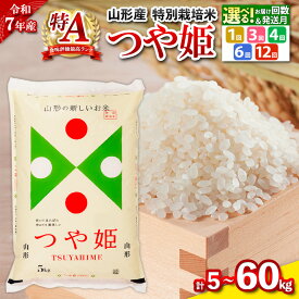 【ふるさと納税】令和7年産 つや姫 特別栽培米 5kg ★高評価★4.6 定期便 お届け回数が選べる 配送回数が選べる 山形産 特別栽培米 5kg 1回 3回 4回 6回 12回 山形 お取り寄せ 送料無料 発送回数 選べる 精米 ブランド米 山形市 山形県