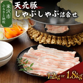 【ふるさと納税】＼レビューキャンペーン／ 豚肉 天元豚 しゃぶしゃぶ ロース バラ 詰め合わせ セット 選べる ( 各 600g 計 1.2kg / 各 900g 計 1.8kg ) 冷凍豚 豚バラ 豚しゃぶ ブランド豚 小分け 食べ比べ お取り寄せ 山形県 米沢市