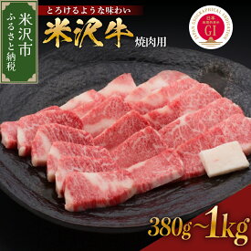 【ふるさと納税】＼レビューキャンペーン／牛肉 焼肉 米沢牛 量が選べる (380g / 600g / 1kg) 冷蔵ブランド牛 和牛 黒毛和牛 霜降り肉 焼き肉 国産 牛 日本三大和牛 人気 グルメ お取り寄せ 送料無料 贈答 お祝い 山形県 米沢市