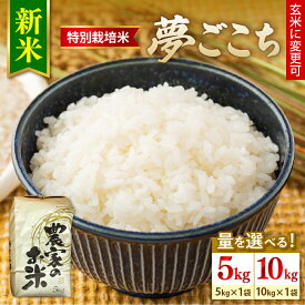 【ふるさと納税】【令和7年産】特別栽培米 夢ごこち ( 選べる内容量 : 5kg 10kg ) 1袋 玄米可 農家直送 2025年産 米 お米 白米 ブランド米 ご飯 ごはん ライス お取り寄せグルメ 常温配送 送料無料 山形県 米沢市