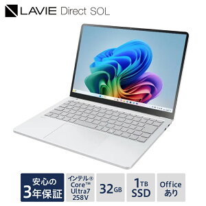 yӂ邳Ɣ[ŁzyViz m[gp\R 2025N10f NEC LAVIE Direct SOL 13.3^Ch Ce Core&#153 Ultra 7 vZbT[ 258V Windows11 HOME 32GB  1TB SSD Microsoft office v`iVo