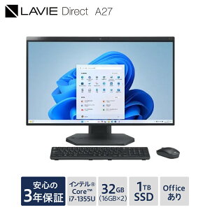 yӂ邳Ɣ[ŁzyViz p\R 2025N04f NEC LAVIE Direct A27 27^Ch Ce Core&#153 i7-1355U vZbT[ Windows11 HOME 32GB  1TB SSD Microsoft office