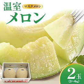 【ふるさと納税】【先行予約】 令和8年産 温室 メロン マスクメロン 2玉 ( 3～4kg程度 ) 2026年9月上旬～中旬頃 お届け予定