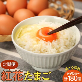 【ふるさと納税】【 卵 の定期便】紅花たまご 選べる 30個×3ヶ月 30個×6ヶ月 60個×3ヶ月 たまご 赤玉 鶏卵 産みたて 卵かけ ご飯 親子丼 オムレツ 朝食 たんぱく質 新鮮 栄養 濃厚 甘み コク 山田鶏卵 送料無料 山形県 米沢市