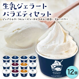 【ふるさと納税】生乳 ジェラート バラエティ セット 12個 ミルク ラムレーズン キャラメル 抹茶 ブルーベリーアイス ジェラート スイーツ デザート 生乳 ジェラート 定期便 贈答 贈り物 ギフト 送料無料 山形県 米沢市 暑さ 対策