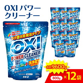【ふるさと納税】酸素系 漂白剤 OXI パワークリーナーEX 800g×12袋セット 9600gオキシクリーナー 消臭 除菌 漂白 剤 衣服 浴室 キッチン 洗濯 消臭 洗剤 粉末クレンザー 油汚れ シミ 詰め替え カネヨ石鹸 日用品 送料無料 山形県 米沢市