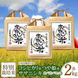 【ふるさと納税】令和5年産 特別栽培米 コシヒカリ・つや姫・ササニシキ 食べ比べセット 2kg×3品種 農薬8割減・化学肥料不使用 白米 おやじの米 山形県鶴岡産 | 鶴岡市 楽天ふるさと つやひめ お米 名産品 おこめ 納税 返礼品 お取り寄せ ご当地