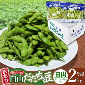 【ふるさと納税】【令和8年産先行予約】 本場 白山産 白山だだちゃ豆 白山(しらやま) 【訳あり】2kg （500g×4袋） 農家 長四郎 枝豆 | 2026年 納税 えだまめ エダマメ おつまみ 山形県 鶴岡市 東北 お取り寄せ 茶豆 酒のつまみ 野菜 酒の肴