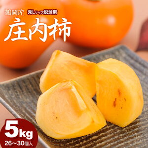【ふるさと納税】令和7年産 庄内柿(脱渋済み) 秀Lサイズ 5kg(26〜30個入) 鶴岡産 庄内観光物産館
