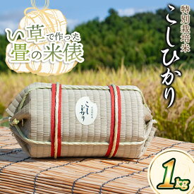 【ふるさと納税】【令和5年産】い草で作った畳の米俵 特別栽培米 コシヒカリ 1kg