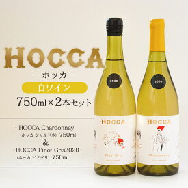 【ふるさと納税】C05-202　HOCCA（ホッカ）白ワイン2本セット　HOCCA Chardonnay(ホッカ シャルドネ)＆HOCCA Pinot　Gris2020(ホッカ ピノグリ)　各750ml