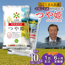 【ふるさと納税】【令和7年産先行予約】 特別栽培 つや姫 ふじしま元気米 10kg(5kg×2)　選べる［1回配送］［6ヶ月定期便］