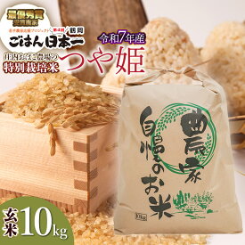 【ふるさと納税】令和7年産【新米】庄内おばこ農場の特別栽培米 つや姫 玄米 10kg　K-7111