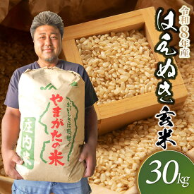 【ふるさと納税】【令和8年産 先行予約】 はえぬき 玄米 (庄内米)　30kg×1袋　農家 長四郎