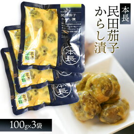 【ふるさと納税】本長　民田茄子からし漬（100g×3袋）　[K-715]　株式会社 本長