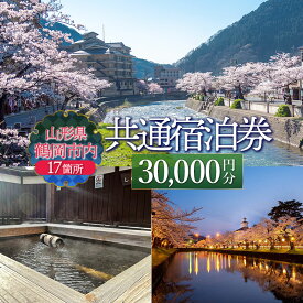 【ふるさと納税】山形県鶴岡市内共通宿泊券 【30,000円×1枚】　DEGAM鶴岡ツーリズムビューロー トラベル クーポン