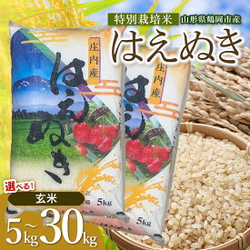 【ふるさと納税】令和8年産 新米 斎藤農場の特別栽培米 はえぬき 玄米 ［5・10・15・20・30kg］ 山形県鶴岡市産 K-837・K-875・K-8111・K-8150・K-8222