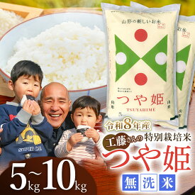 【ふるさと納税】令和8年産 新米 山形県鶴岡市産 工藤さんの特別栽培米 つや姫 無洗米 選べる容量【5kg・10kg(5kg×2袋)】 | 鶴岡市 つやひめ 白米 お米 おこめ ブランド米 お取り寄せ 特栽 精米 10キロ コメ 東北 美味しい 故郷 こめ 単一 2026年産