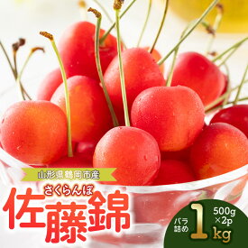 【ふるさと納税】【令和9年産先行予約】 くにちゃん農園の佐藤錦 バラ詰め 1kg（500g×2パック） K-966 山形県鶴岡産 | さくらんぼ チェリー 果物 くだもの フルーツ 1キロ 甘い 完熟 旬 産地直送 人気 美味しい 2027年産 お取り寄せ 鶴岡市 東北 返礼品