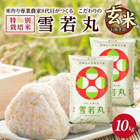 【ふるさと納税】≪新米予約≫ 玄米 特別栽培米 雪若丸 計10kg 5kg×2袋 令和8年産米 山形県産 ご希望の時期頃お届け 米 庄内米 ブランド米 ごはん ご飯 農家直送 産地直送 東北 山形県 酒田市 庄内 発送時期が選べる
