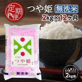 【ふるさと納税】≪12ヶ月定期便≫ 無洗米 つや姫 2kg×12ヶ月連続 計24kg 特別栽培米 山形県産 毎月下旬にお届け 東北 山形県 酒田市 庄内地方 ブランド米 白米 精米 簡単 手軽 連続定期便 12回 節水