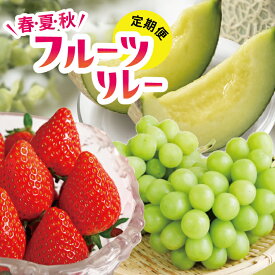 【ふるさと納税】≪3回定期便≫ 春・夏・秋 フルーツリレー2026 イチゴ：4月中旬〜6月下旬 アンデスメロン：7月上旬〜7月下旬 シャインマスカット：10月上旬～11月中旬 計3回 ※着日指定・離島発送不可 くだもの 果物 フルーツ いちご 苺 ぶどう メロン 頒布会