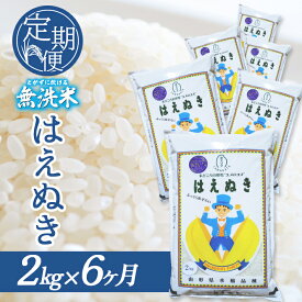 【ふるさと納税】≪6ヶ月定期便≫ 無洗米 はえぬき 2kg×6ヶ月連続 計12kg 山形県庄内産 ご希望期間の毎月中旬にお届け 東北 山形県 酒田市 庄内地方 庄内平野 米 無洗米 ブランド米 庄内米 定期便 小分け 一人暮らし 少人数 少量