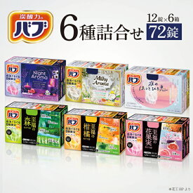【ふるさと納税】花王バブ 6種詰合わせ 各12錠入 6箱 ナイトアロマ ミルキーアロマ 夜のほっとひと息 至福の柑橘めぐり浴 至福の森めぐり浴 至福の花果実めぐり浴 入浴剤 おふろ お風呂 温活 リラックス 冷え対策 癒し 医薬部外品 セット アソート バブ