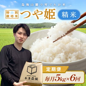 【ふるさと納税】≪新米予約≫ ≪6ヶ月定期便≫ つや姫 精米 5kg×6ヶ月連続 計30kg 令和8年産米 特別栽培米 山形県酒田産 ご希望期間の毎月中旬にお届け 東北 山形県 酒田市 庄内地方 庄内平野 米 お米 白米 ブランド米 ご飯 ごはん 農家直送 産地直送 本多農園