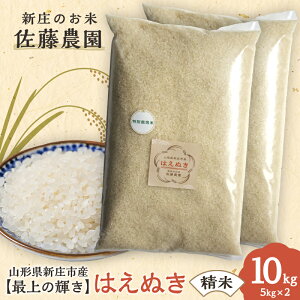 【ふるさと納税】 【最上の輝き】はえぬき 精米 5kg×2袋 米 お米 おこめ 山形県 新庄市 F3S-2542