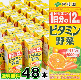 【ふるさと納税】ビタミン野菜 伊藤園 200ml 紙パック 48本 送料無料 24本×2箱 セット 栄養機能食品