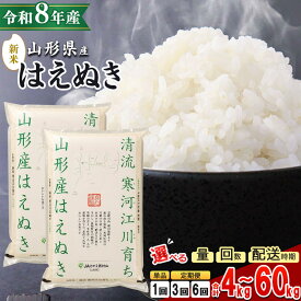 【ふるさと納税】＼総合1位／《選べる出荷時期・量・単品 / 定期便》 米 新米 はえぬき 5kg 10kg 20kg 30kg 60kg 山形県産 特A 2026年産 令和8年産 先行予約 白米 お米 精米 コメ ご飯 山形産 ブランド米 5キロ 10キロ 20キロ 30キロ 60キロ 3回 6回 小分け