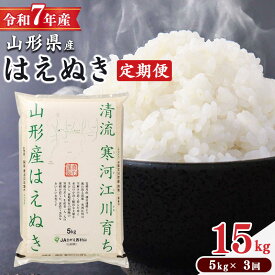 【ふるさと納税】【3回から選べる 定期便】 令和7年産 はえぬき 15kg 〜 60kg 山形県産 2025年産 米 お米 山形産 5キロ 10キロ 15キロ 20キロ 30キロ 60キロ 5kg 10kg 20kg 2袋 4袋 3回 6回 3か月 6か月 6か月小分け 発送時期 配送時期 ブランド米 米30キロ