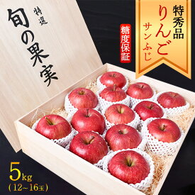 【ふるさと納税】【りんご】「サンふじ」 特秀品 5kg （12～16玉）桐箱入 山形産 【2024年12月上旬頃～中旬頃発送予定】 ／ 果物 フルーツ 林檎 アップル 果実 お取り寄せ ご当地 特産 産地 直送 贈答 ギフト 果汁 東北 山形県 2024年産 令和6年産 apple fruits