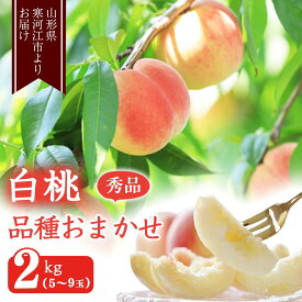 【ふるさと納税】山形の白桃 2kg 品種おまかせ (5〜9玉) 秀品 山形県産 【8月上旬頃〜9月下旬頃発送予定】／ 果物 フルーツ 果実 産地直送 新鮮 贈答 ギフト プレゼント 季節 東北 お取り寄せ ご当地 特産 ピーチ 果汁 2024年産 令和6年産 2キロ ふるさと納税 桃