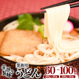 【ふるさと納税】業務用 うどん 選べる内容量 ( 60人前 100人前 ) ／ うどん 業務用うどん 饂飩 小分け 個包装 便利 備蓄 乾麺 保存食 常温保管 長期保存人気 大容量 東北 山形 国内製造 安孫子製麺 ふるさと納税うどん