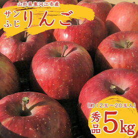 【ふるさと納税】こだわり農家の 有機質肥料栽培 りんご 5kg 秀品 「サンふじ」（12～20玉） 【2024年11月頃より順次発送予定】 ／ お取り寄せ ご当地 特産 産地直送 果物 フルーツ 新鮮 季節 林檎 デザート おやつ 2024年産 令和6年産 東北 山形県産 山形産 5キロ