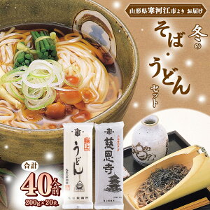 【ふるさと納税】《選べる》冬のそばとうどんセット 24人前 と 40人前 / お取り寄せ 備蓄 小分け 個包装 保存 便利 ご当地 グルメ 土産 特産 乾麺 饂飩 蕎麦 詰め合わせ 詰合せ 国内製造 亀山