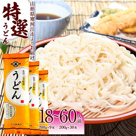 【ふるさと納税】製麺所こだわり 山形の「特選うどん(乾麺)」【18人前〜60人前まで選べる】／ お取り寄せ 備蓄 小分け 個包装 常温 保存 便利 ご当地 グルメ 土産 特産 名物 饂飩 東北 山形県 ざるうどん かけうどん ポイント消化 大沼製麺所