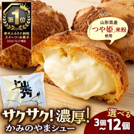 【ふるさと納税】シュークリーム 【累計600万個突破！】 かみのやまシュー 選べる （3個／5個／6個／8個／10個／12個） お菓子 個包装 おやつ デザート スイーツ 洋菓子 小分け ご褒美 お取り寄せ 人気 冷凍配送 送料無料 山形県 上山市 0048-2501～2506