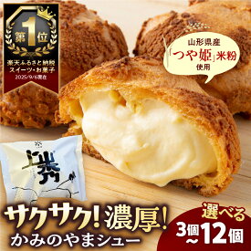 【ふるさと納税】シュークリーム 【累計500万個突破！】 かみのやまシュー 選べる （3個／5個／6個／8個／10個／12個） お菓子 個包装 おやつ デザート スイーツ 洋菓子 小分け ご褒美 お取り寄せ 人気 冷凍配送 送料無料 山形県 上山市 0048-2501～2506